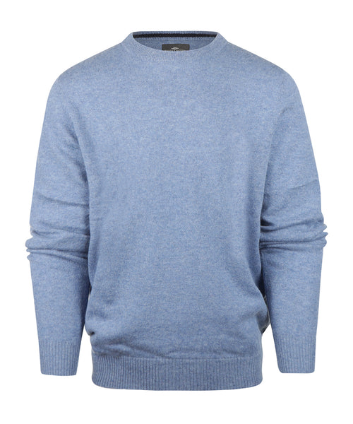 Ronde Hals Cashmere Pullover | Blauw
