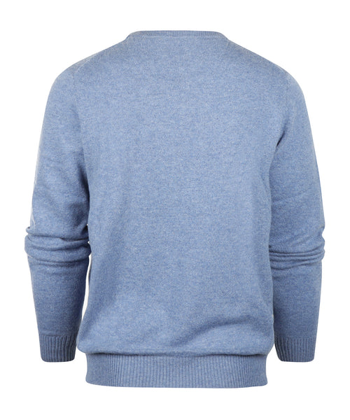 Ronde Hals Cashmere Pullover | Blauw
