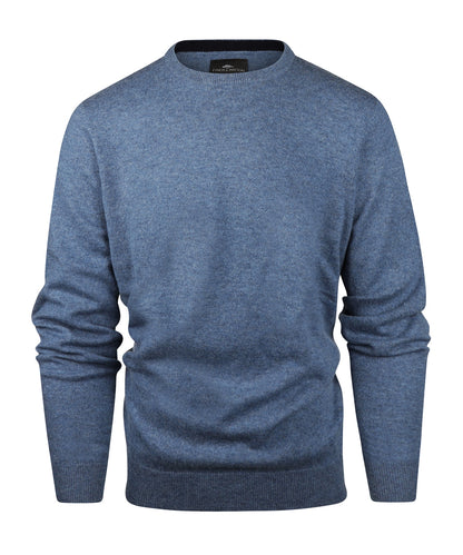 Rundhals-Kaschmirpullover | Blau