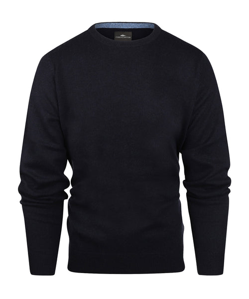 Round Neck Cashmere Sweater | Navy Blue