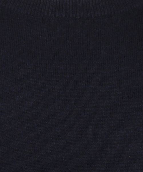 Round Neck Cashmere Sweater | Navy Blue