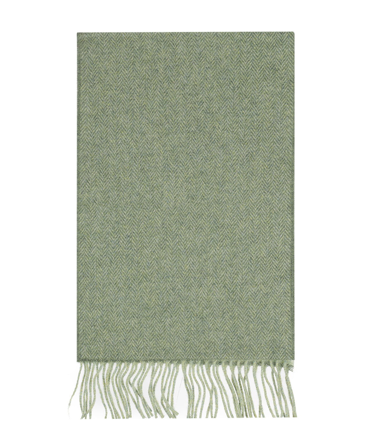 Lamswollen Sjaal | Mint Groen Herringbone