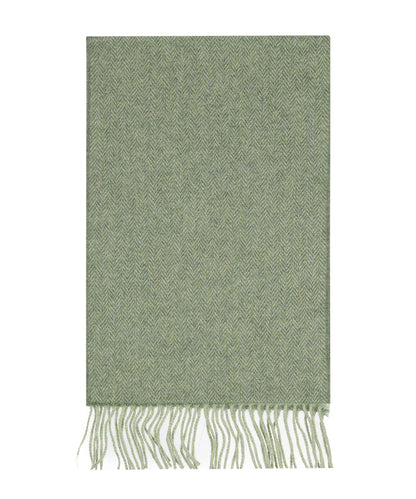 Lamswollen Sjaal | Mint Groen Herringbone