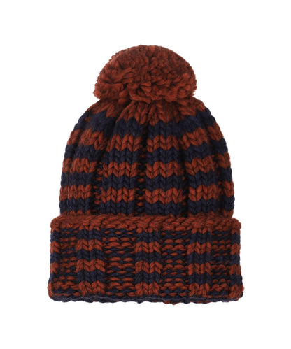 Beanie Stripes | Navy/Rood streep