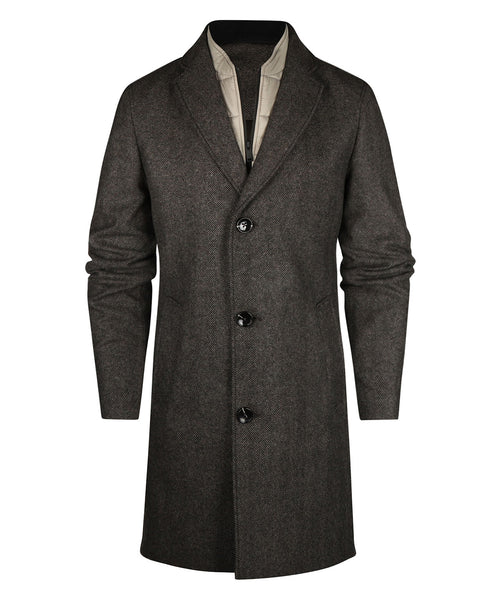 Long Coat Wool Mix | Brown