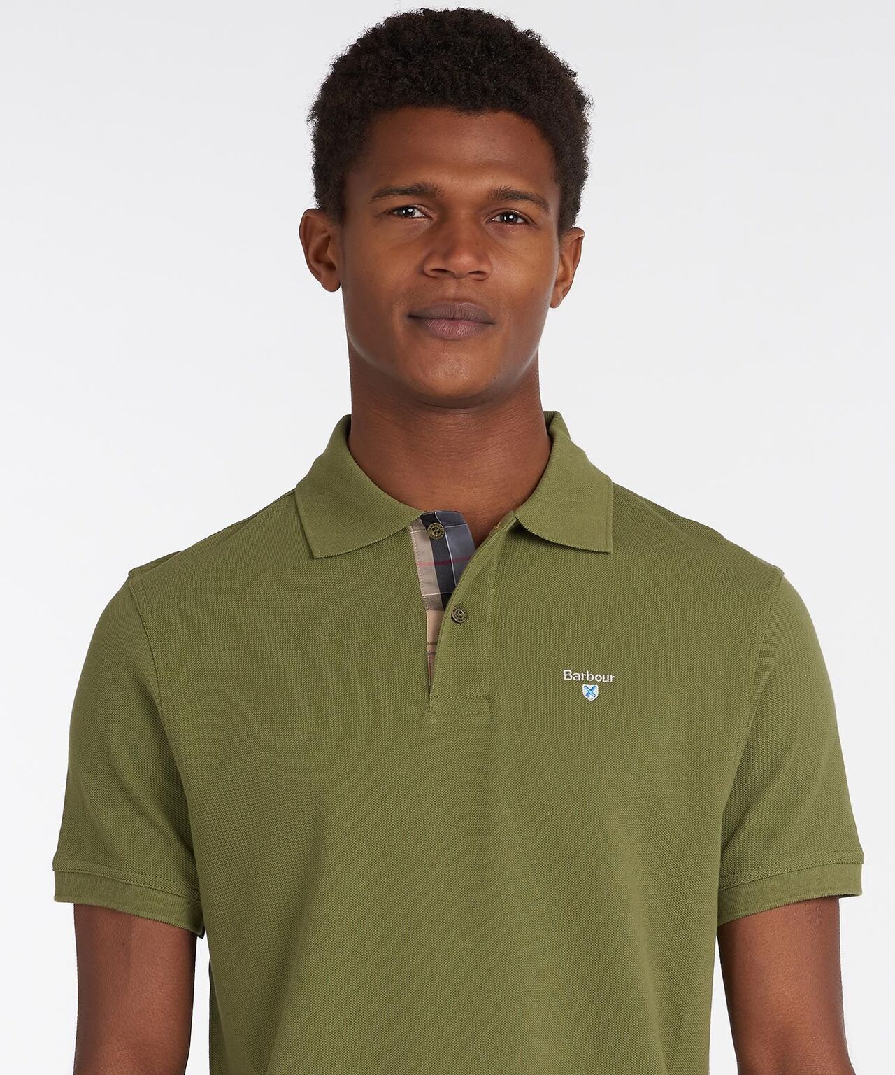 Tartan Pique Polo | Olive