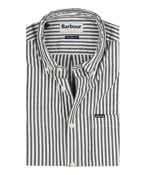 Barbour Cresswell Seersucker Short Sleeve Shirt | Navy Blue