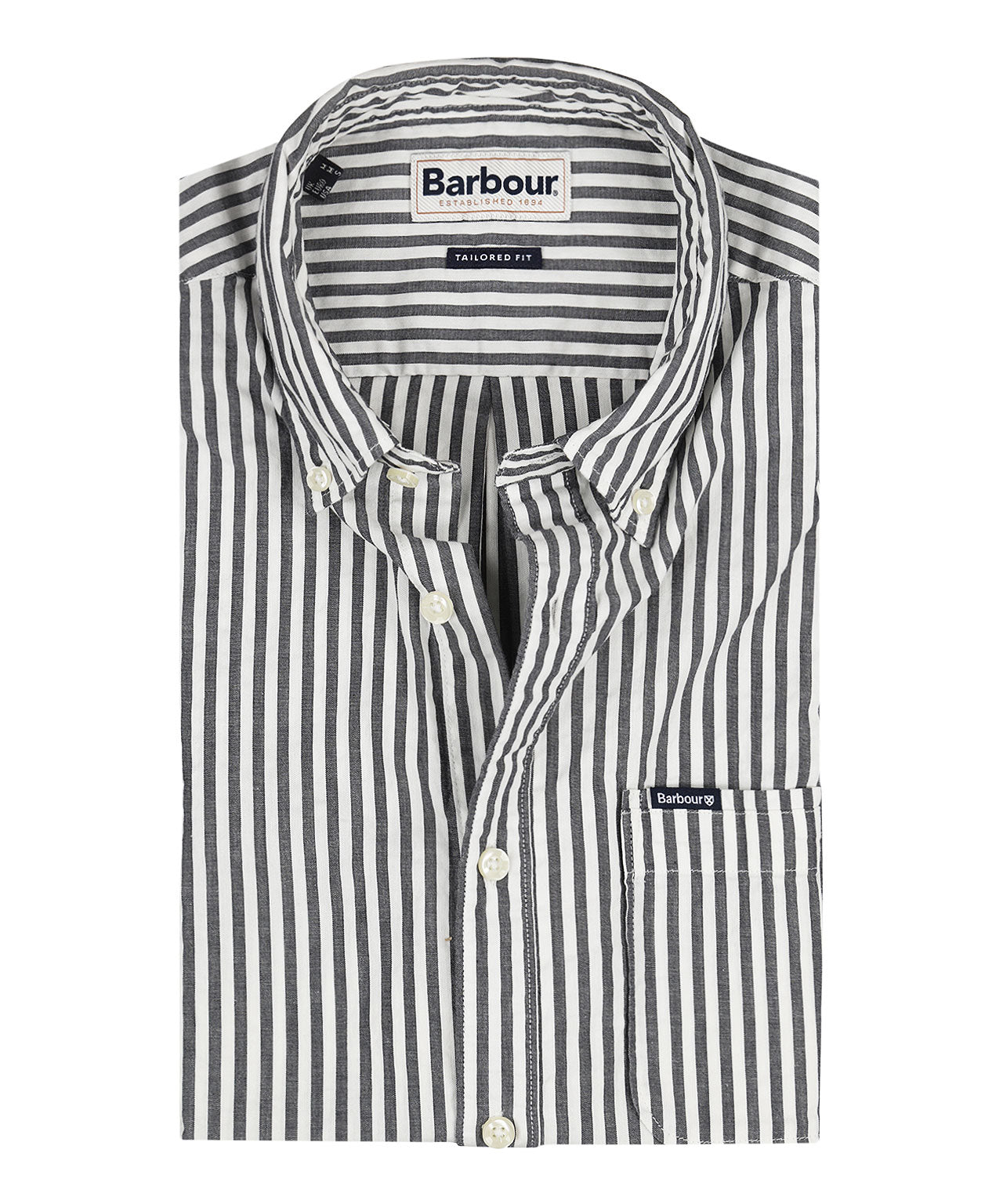 Barbour Cresswell Seersucker Kurzarmhemd | Marineblau