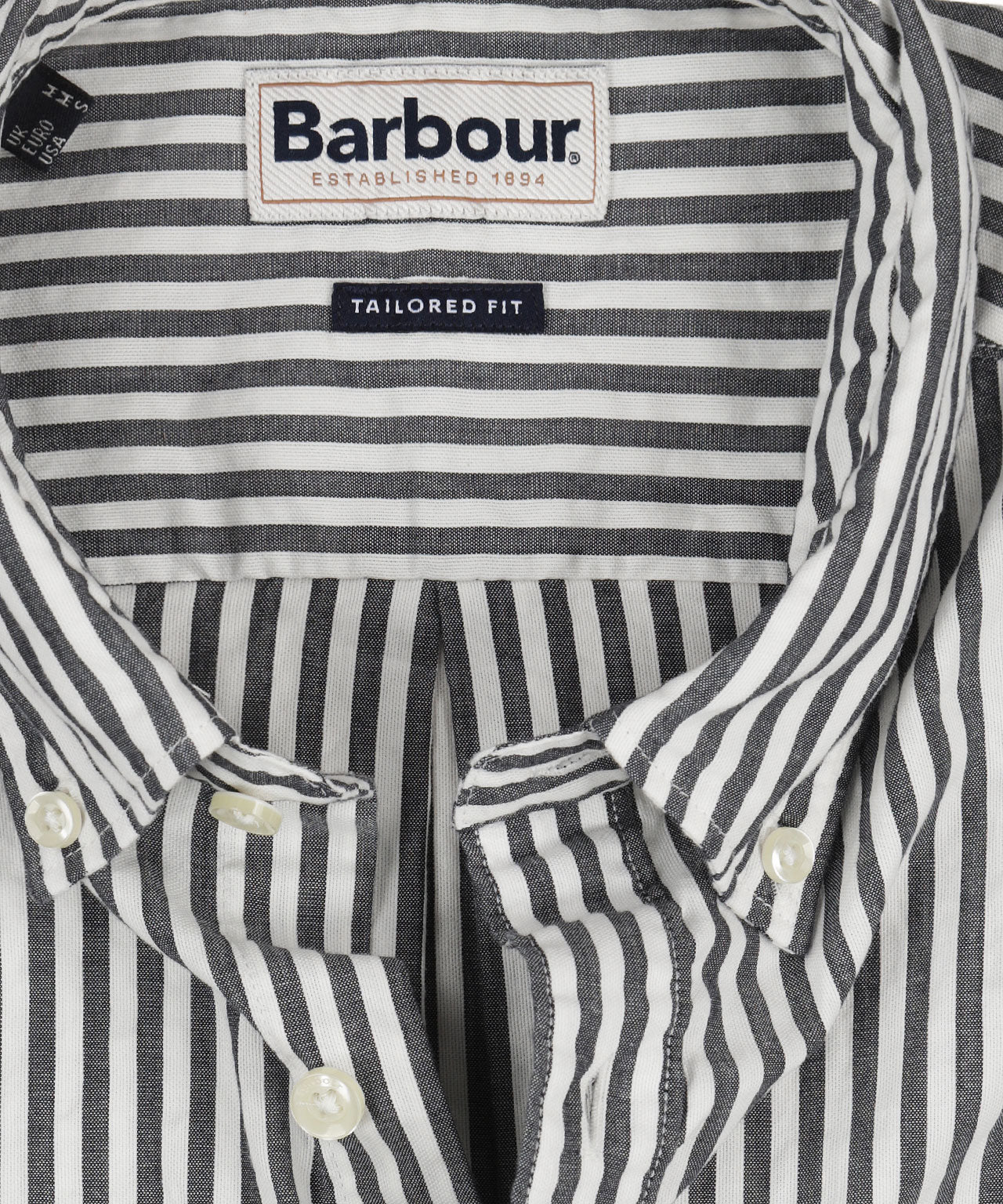Barbour Cresswell Seersucker Kurzarmhemd | Marineblau