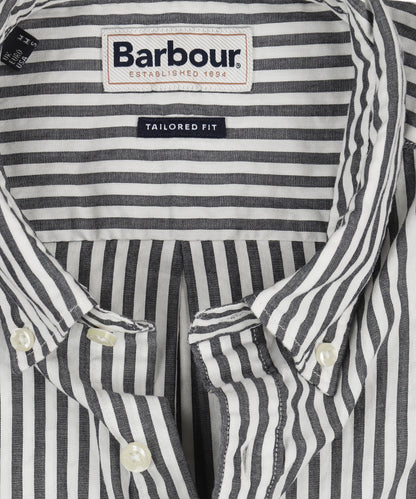 Barbour Cresswell Seersucker Kurzarmhemd | Marineblau