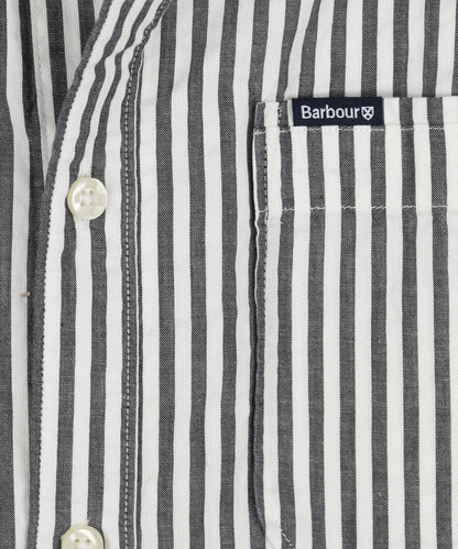 Barbour Cresswell Seersucker Kurzarmhemd | Marineblau