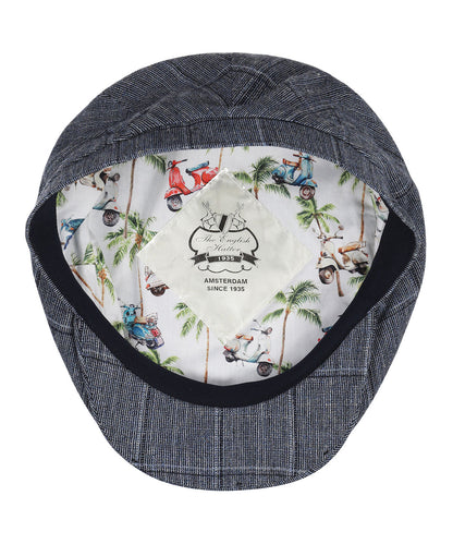 Klassieke Cap 85% Viscose 15% Linnen | Indigo Ruit