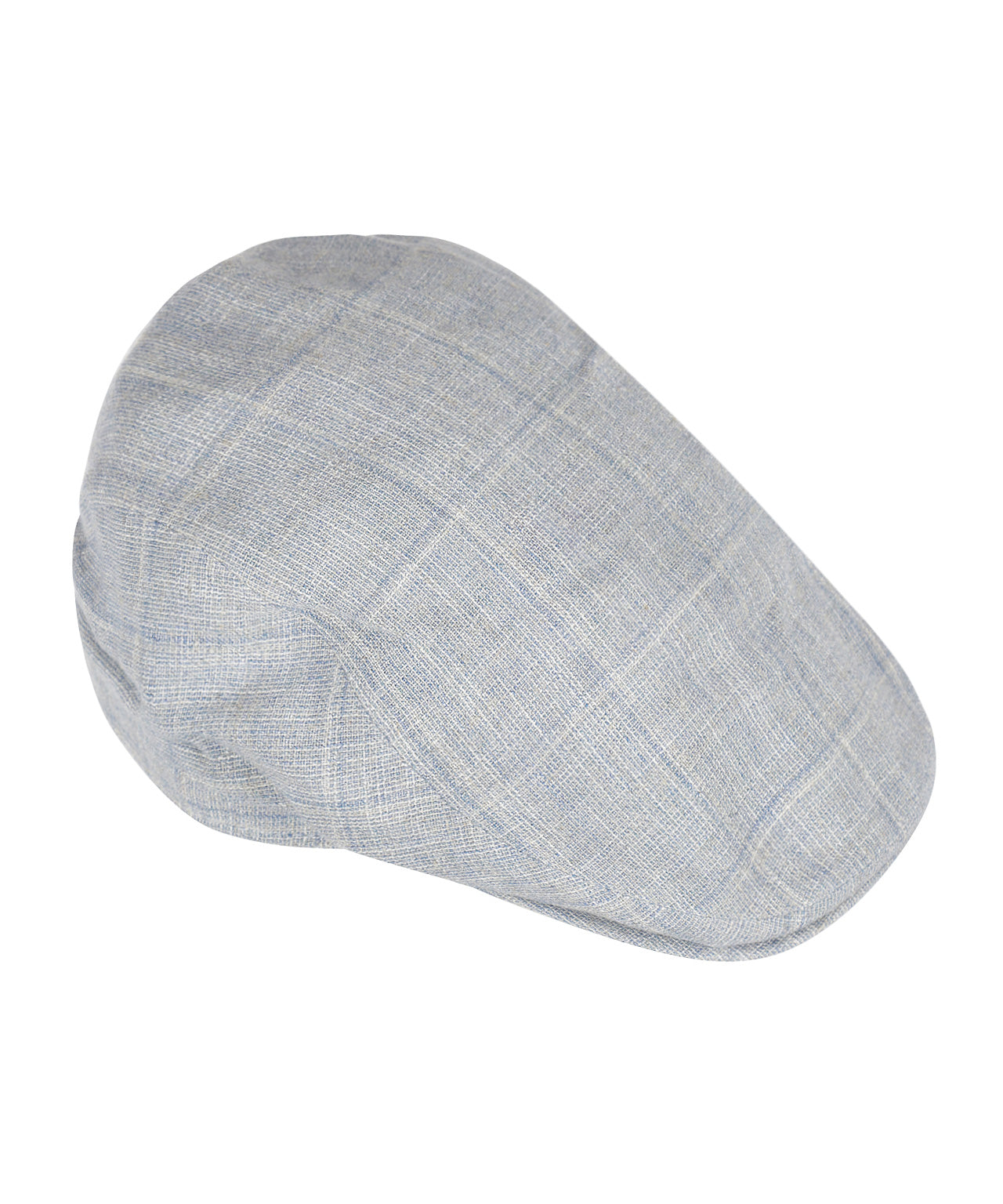 Klassieke Cap 85% Viscose 15% Linnen | Licht Blauw Ruit