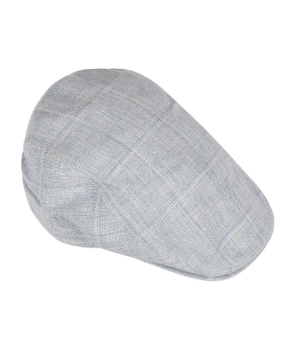 Klassieke Cap 85% Viscose 15% Linnen | Licht Blauw Ruit