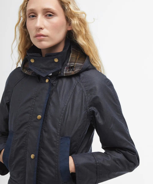 Barbour Bower Wax Jacket Dames | Navy Blauw