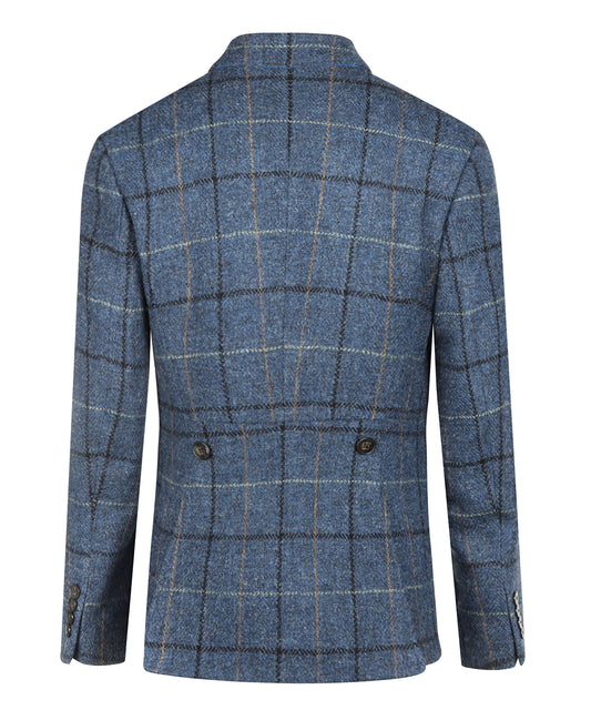 Harris Tweed Colbert Dames | Staalblauw Ruit