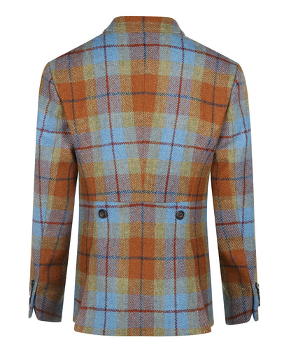 Harris Tweed Colbert Dames | IJsblauw Terracotta Ruit