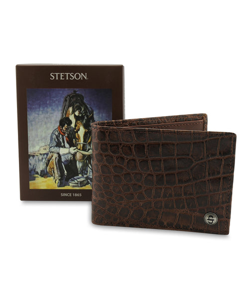 Stetson Croco Embossed Wallet | Brown