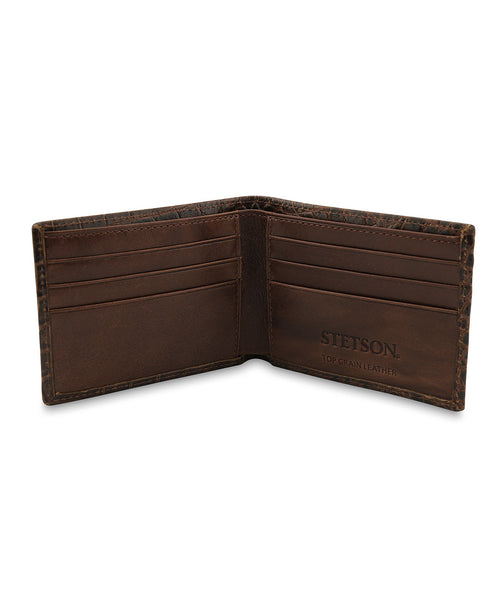 Stetson Croco Embossed Wallet | Brown