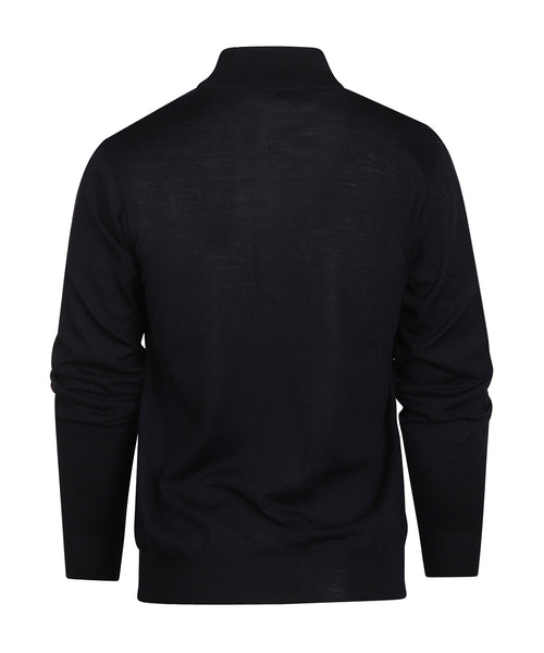 Pullover Merinowol ritskraag | Navy
