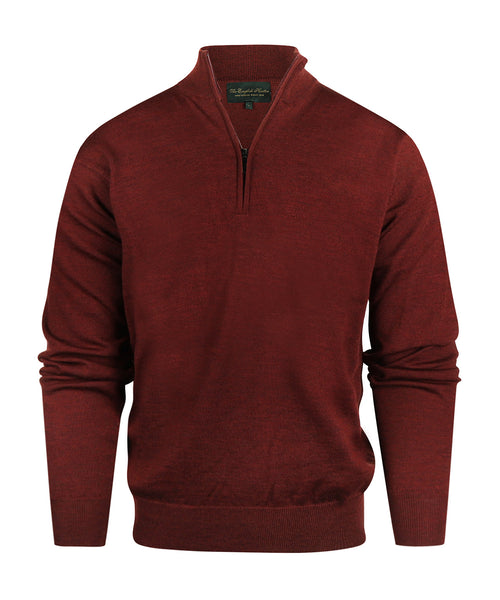 Pullover Merinowol ritskraag | Bordeaux