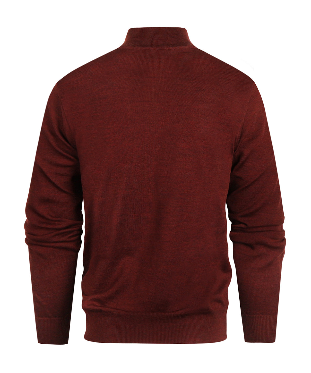 Merino wool sweater with zip collar | Bordeaux
