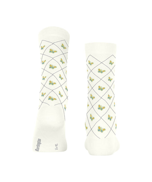 Burlington Sock Butterflies | White