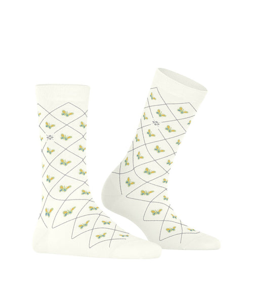Burlington Sock Butterflies | White