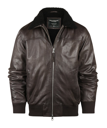 Wellington Leder-Pilotenjacke Belen | Braun