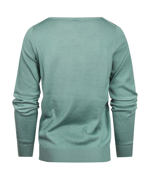 Basic ladies pullover cotton mix | Green
