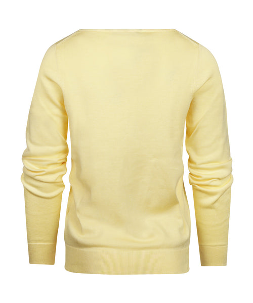 Basic ladies pullover cotton mix | Yellow