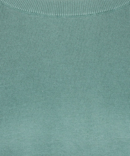 Basic Damenpullover mit kurzen Ärmeln | Grün