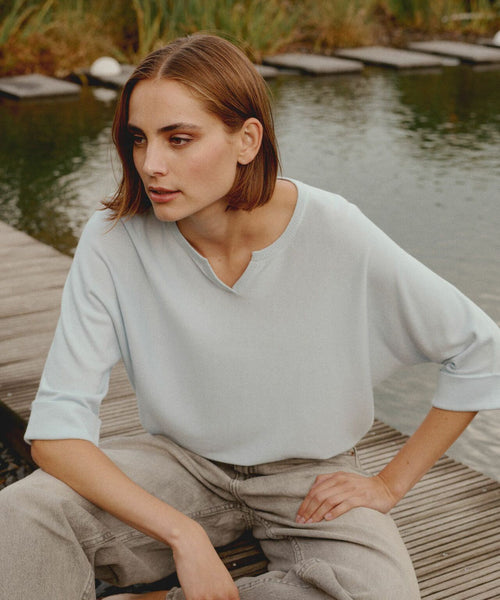 Losvallende Batwing Dames Pullover | Blauw