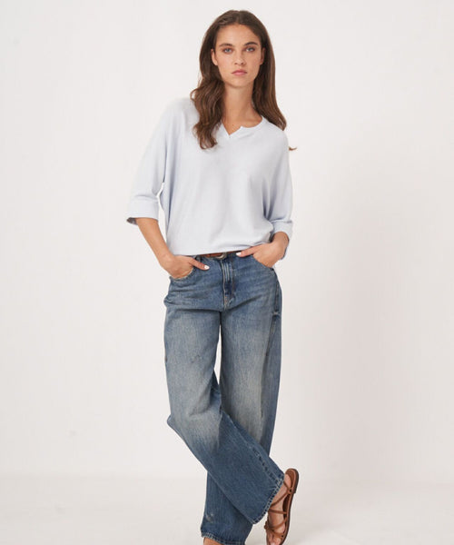 Losvallende Batwing Dames Pullover | Blauw