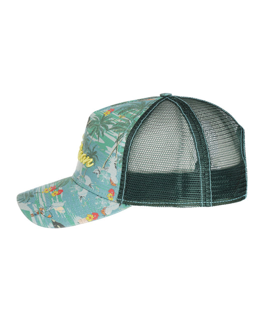 Stetson Trucker Cap mit Aloha-Muster | Grün
