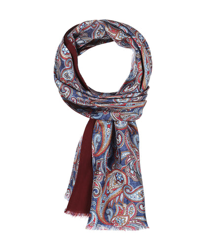 Seidenschal mit Paisley-Muster | Blau
