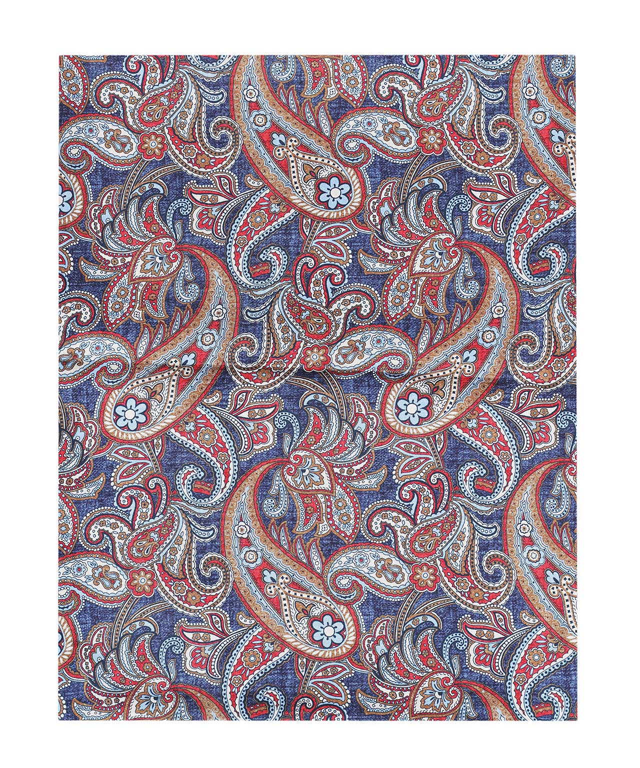 Seidenschal mit Paisley-Muster | Blau
