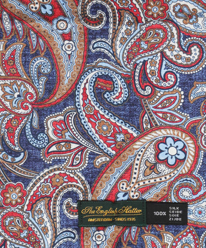 Seidenschal mit Paisley-Muster | Blau