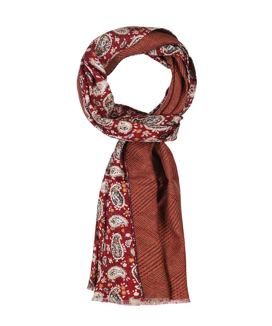 Seidenschal mit Paisley-Muster | Rot