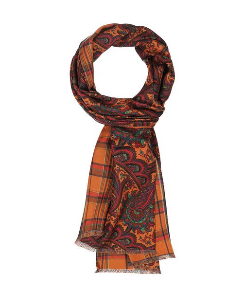 Zijden Sjaal met Paisleyprint | Rood