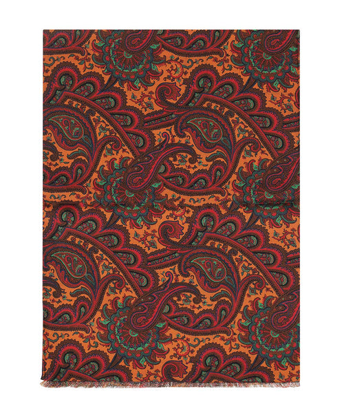 Zijden Sjaal met Paisleyprint | Rood