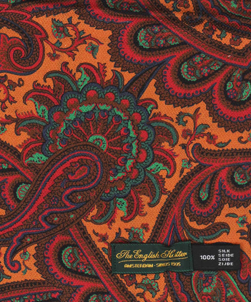 Zijden Sjaal met Paisleyprint | Rood