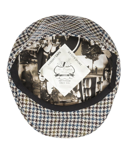 Klassieke Cap | Blauw Wit Houndstooth