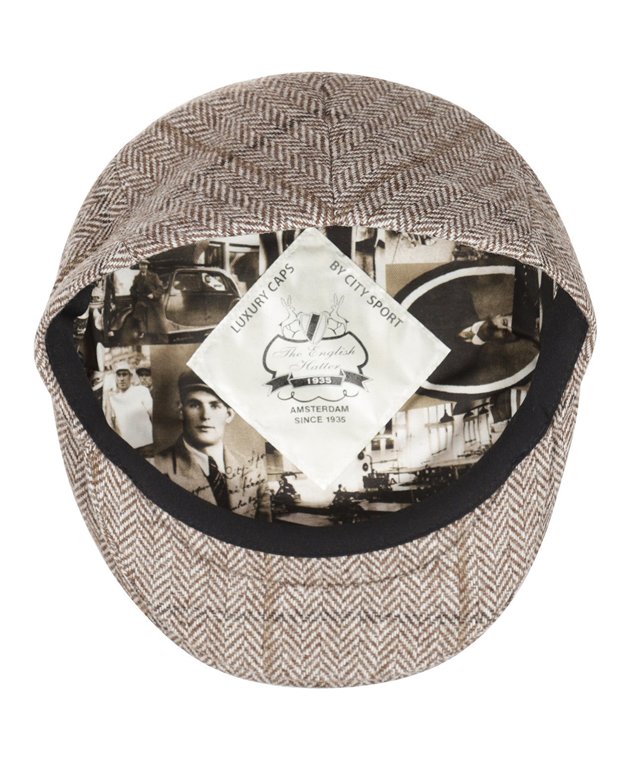 Klassieke Cap | Beige Wit Houndstooth