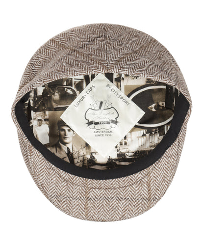 Klassieke Cap | Beige Wit Houndstooth