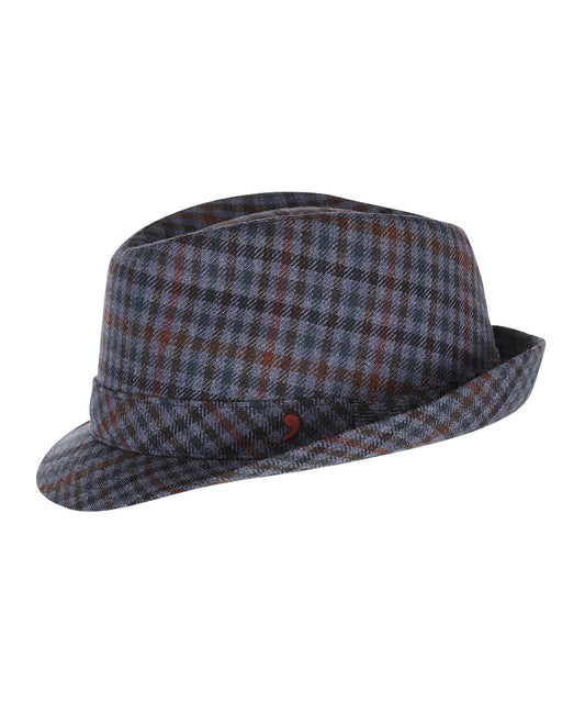 Trilby-Hut kariert | Blau