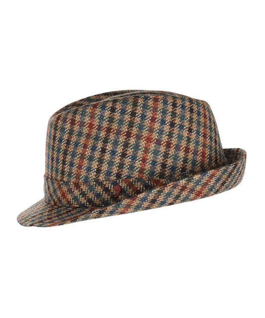 Trilby-Hut kariert | Braun
