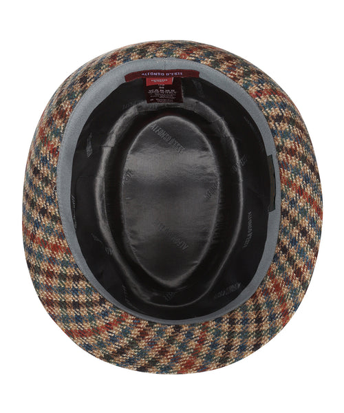 Trilby Hat Check Pattern | Brown
