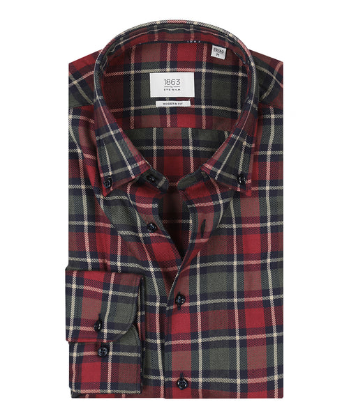 Eterna Shirt Brushed Cotton | Red