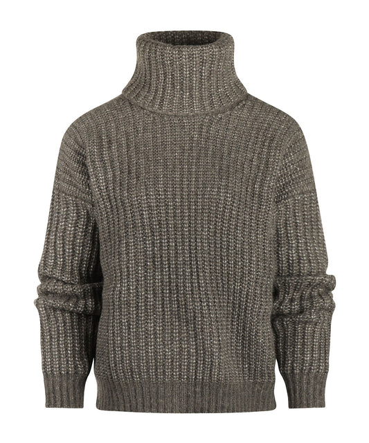 Damen-Rollkragenpullover aus Alpaka-Merino-Mischgewebe von Fisherman | Braun
